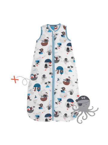 Schlummersack Musselin Babyschlafsack, 0.5 TOG in Hellblau-Rot