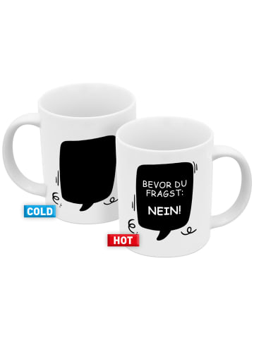 Geda Labels Tasse Bevor du fragst Nein Farbwechsel in Weiß - 330 ml