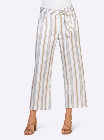 Heine 7/8-Hose in hellblau-beige-gestreift