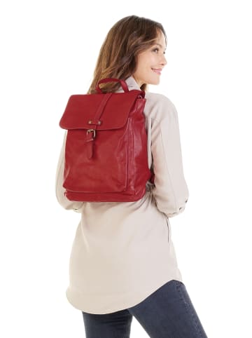 Samantha Look Rucksack echt Leder in rot