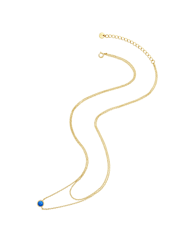 Glanzstücke München Halskette aus Sterling Silber mit Lapislazuli in gelbgold
