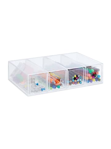 relaxdays Schubladenbox in Transparent - (B)25 x (H)6 x (T)17,5 cm