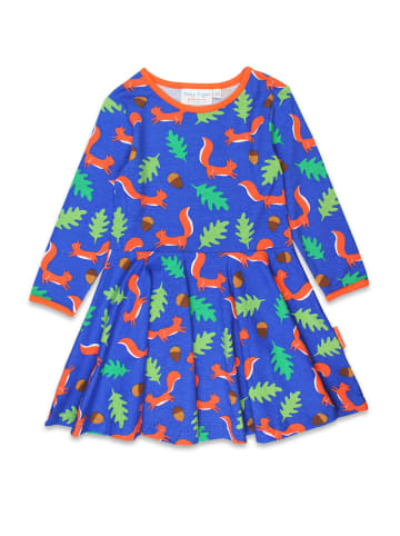 Toby Tiger Jersey Skaterkleid langarm mit Eichhörnchen Print in blau