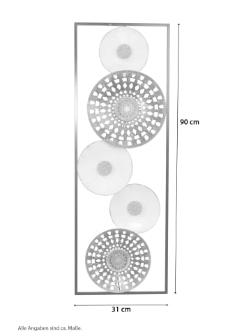 möbel-direkt Wanddekoration "Kreise" in antik grau, cremeweiß und goldfarben