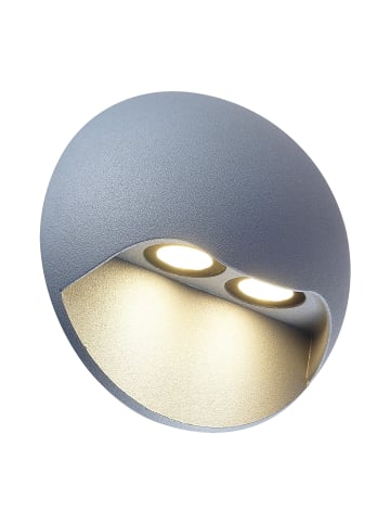 näve LED Außenwandleuchte "Vedus" in silber - EEK G - (L)13cm x (B)13cm x (H)6,8cm