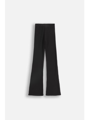 Coccodrillo Gerippte Leggings mit langem Hosenbein in schwarz