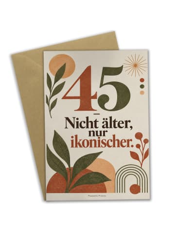 Mr. & Mrs. Panda Geburtstagskarte 45. Geburtstag Zahl ikonisch D... in Weiß