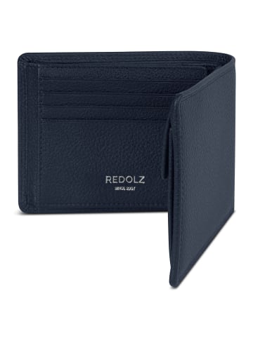 Redolz Leather Essentials QF Geldbörse RFID Leder 12 cm ausklappbar navy