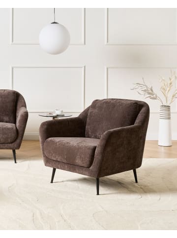 Beliani Sessel EIBY in Braun/Schwarz - (W) 84 x (H) 80 x (L) 90 cm