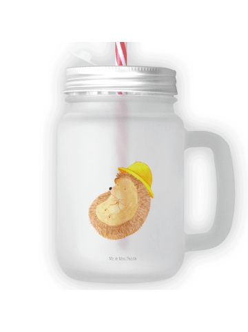 Mr. & Mrs. Panda Trinkglas Mason Jar Igel Beten ohne Spruch in Transparent