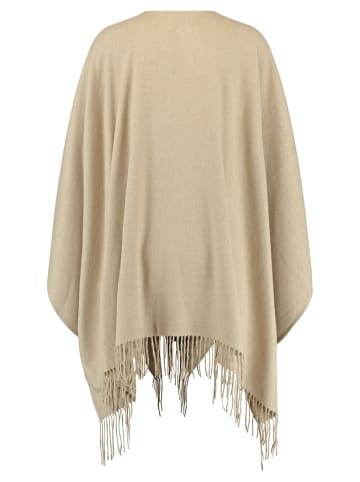 Gerry Weber Schlichtes Cape mit Fransen in Beige