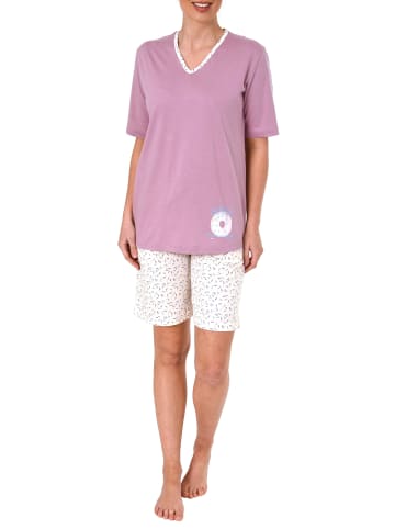 NORMANN ShortyPyjama Schlafanzug kurzarm Donut - 54294 in altrose