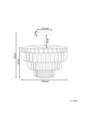 Beliani Pendelleuchten AMENEIRO in Transparent/Silber - (W) 45 x (H) 42 x (L) 45 cm
