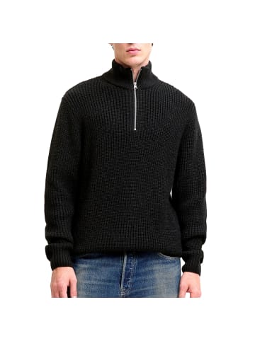 Jack and Jones JORBLEECKER Knit Half Zip BF in Schwarz