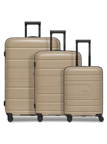 Redolz Essentials 11 4 Rollen Kofferset 3-teilig mit Dehnfalte in beige