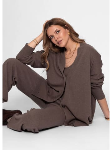 SASSYCLASSY Strickhose mit Kaschmir in Taupe