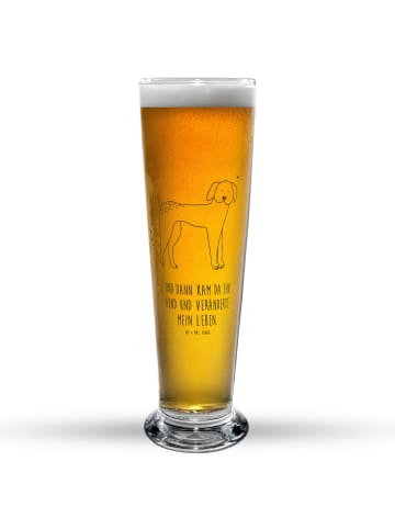 Mr. & Mrs. Panda Bierglas Hund Dogge mit Spruch in Transparent