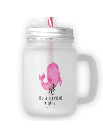 Mr. & Mrs. Panda Trinkglas Mason Jar Sternzeichen Jungfrau mit S... in Transparent