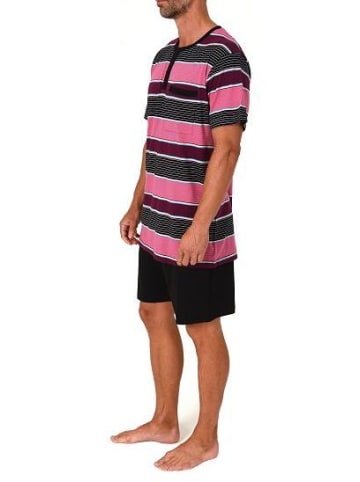 NORMANN kurzarm Schlafanzug Shorty Streifen - 80212 in pink