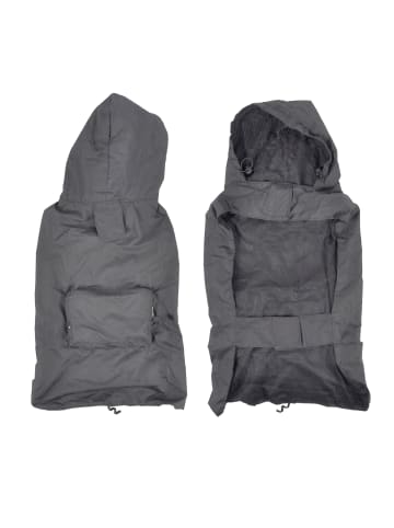 dynamic24 Hunde Regenjacke Kapuze Jacke Mantel in Grau