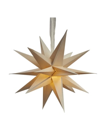 MARELIDA Papierstern 3D Stern mit Dekoband hängend 18-zackig D: 55cm in creme