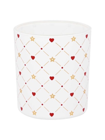 Greengate Kerzenhalter CLARINA HEART Glas Weiß 7 cm