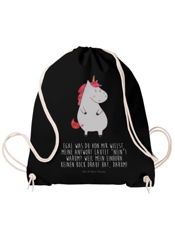 Mr. & Mrs. Panda Jutebeutel Einhorn Wut mit Spruch in Schwarz
