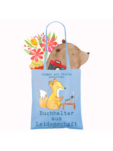 Mr. & Mrs. Panda Einkaufstasche Buchhalter Leidenschaft mit Spruch in Sky Blue
