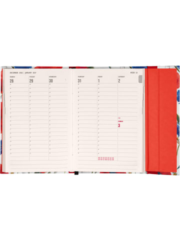 NOTIQUE Taschenkalender 2027 mit Magnetverschluss in Mohnblumen - 11 x 16 cm