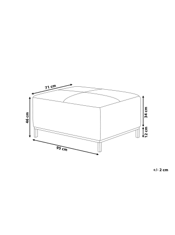 Beliani Ottomane OSLO in Weiß/Schwarz - (W) 95 x (H) 46 x (L) 71 cm