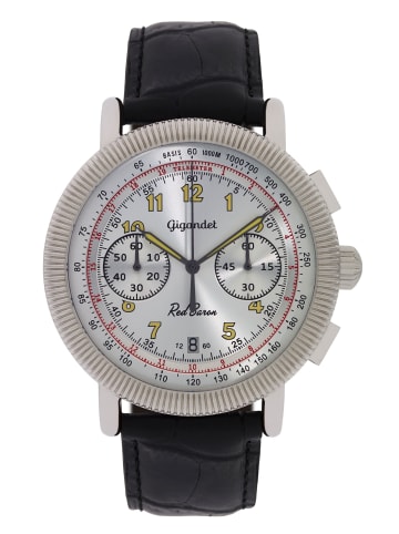 Gigandet Quarzuhr Chronograph "RED BARON IV" in Schwarz/Silber