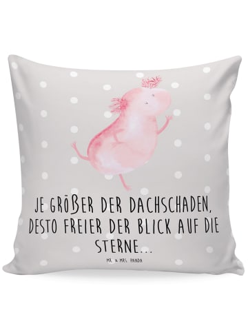 Mr. & Mrs. Panda Sofakissen Axolotl Tanzen mit Spruch in Grau Pastell
