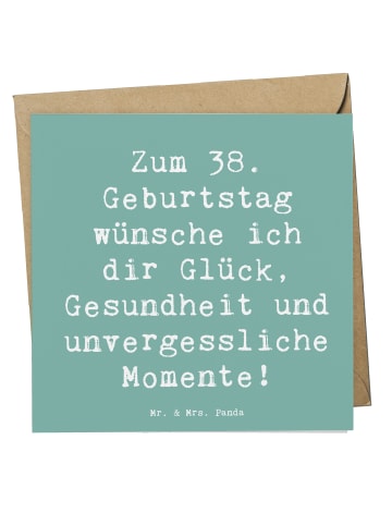 Mr. & Mrs. Panda Deluxe Karte Spruch 38. Geburtstag mit Spruch in Meeresbrise