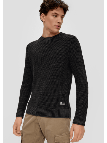 QS Strickpullover langarm in Schwarz