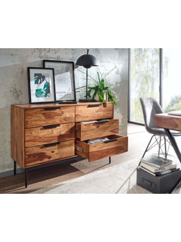 FineBuy Sideboard in Braun / Sheesham / 117x42x80