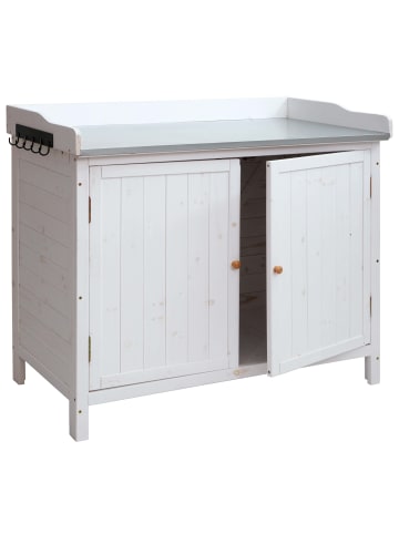 MCW Gartenschrank mit Arbeitsplatte L69, Weiß