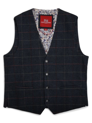 Finshley & Harding London Weste mit Fliege und Einstecktuch in marine - 0001