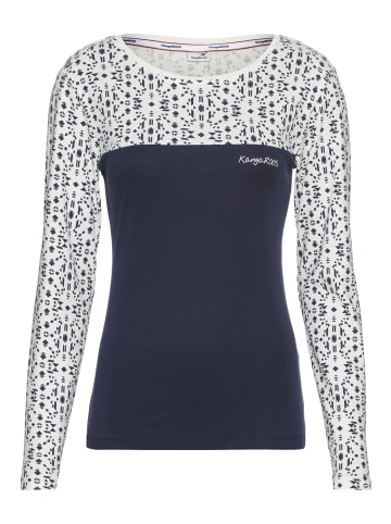 Kangaroos Langarmshirt in dunkelblau-weiß
