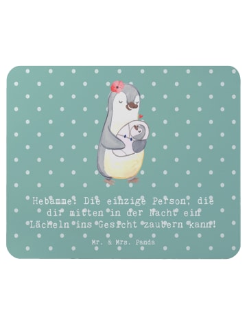 Mr. & Mrs. Panda Mousepad Hebamme Lächeln mit Spruch in Meeresbrise