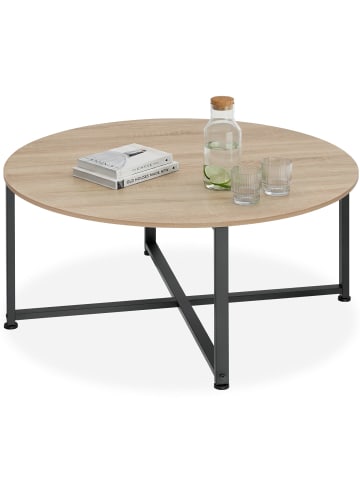 tectake Couchtisch Aberdeen 88,5 x 47 cm, Industrial Holz hell, Eiche Sonoma