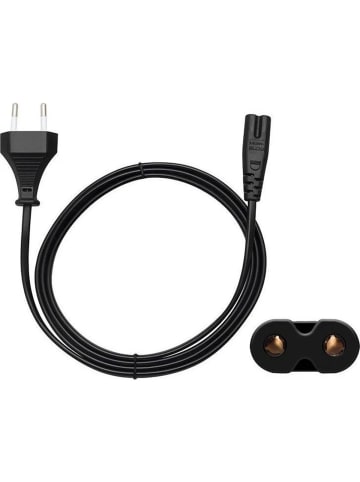 COFI 1453 Netzkabel für Radio (2Pin) 1,5 m in Schwarz in Schwarz