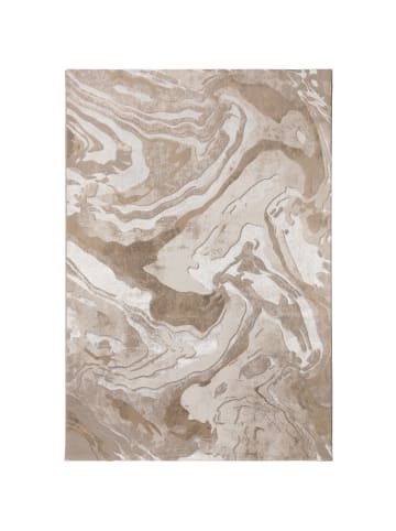KADIMA DESIGN Luxuriöser Wohnzimmer Teppich mit metallischer Marmorierung in Beige