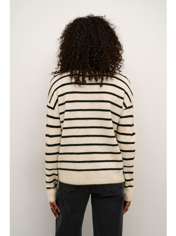 Kaffe Strickpullover KAlida Regular fit in Feather Gray Mel/ Black Stripe