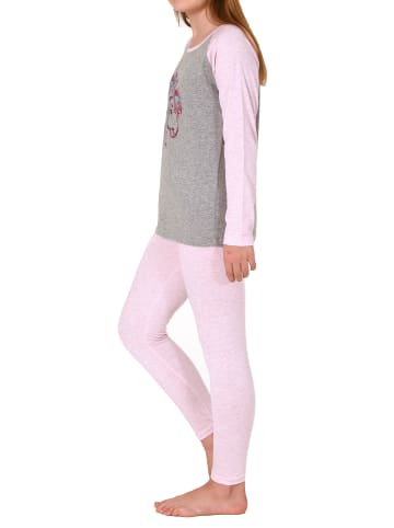 NORMANN Schlafanzug langarm Pyjama Pferde - 74820 in grau