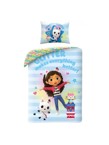 Gabby's Dollhouse Gabby's Dollhouse Bettwäsche Set aus Baumwolle Bettdeckenbezug 140 in Blau