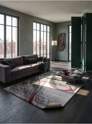 KADIMA DESIGN Teppich Kurzflor Abstrakt pflegeleicht Wohnzimmer Schlafzimmer Flur in Rot