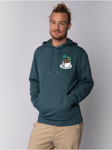 wat? Apparel Sweatshirt Coffee waves in Petrol