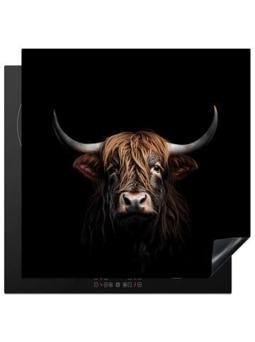 KitchenYeah Herdabdeckplatte Schottisches Hochlandrind düster