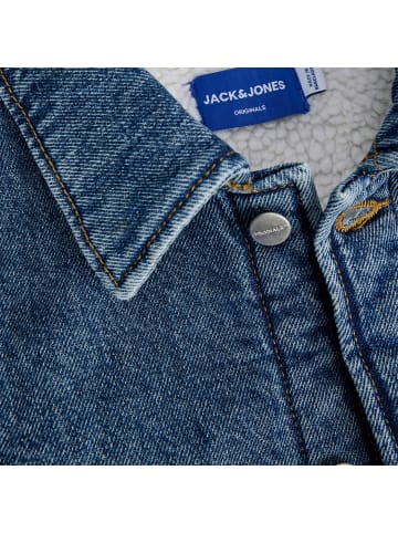 Jack and Jones James Denim Teddy Overshirt LS in Blau