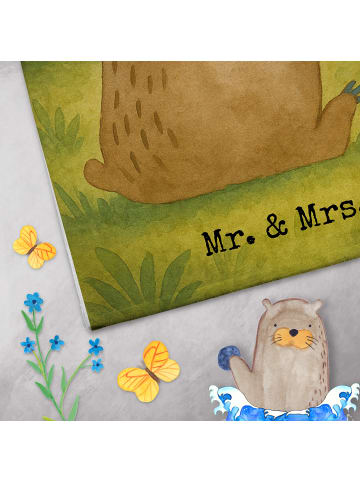 Mr. & Mrs. Panda Gästehandtuch Bär Seifenblasen Design ohne Spruch in Weiß